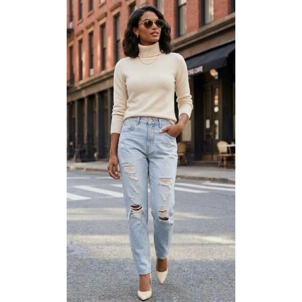 Wild Fable Highest Rise Mom Jeans Distressed Women's Size 4